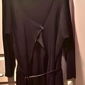 Slate shimmer cardigan with belt